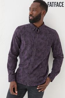 FatFace Purple Long Sleeve Floral Print 100% Cotton Shirt (E21450) | $80