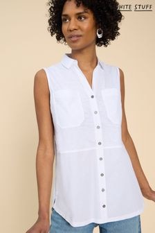 White Stuff White 100% Cotton Melanie Mix Longline Shirt (E21477) | $77