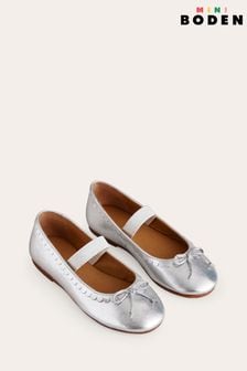 シルバー - Boden レザー バレエフラットシューズ (E21493) | ￥6,520 - ￥7,400