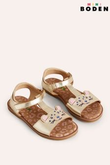 Boden Gold Fun Leather Sandals (E21495) | €61 - €68