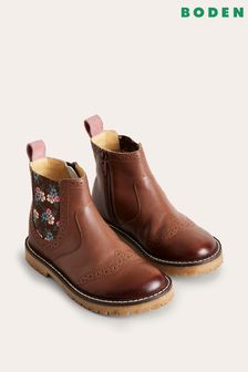 Boden Brown Light Leather Chelsea Boots (E21502) | €82 - €90