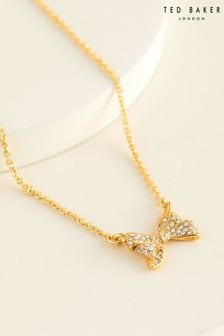 Ted Baker Gold Tone BARSIE: Crystal Bow Pendant Necklace (E21655) | €44