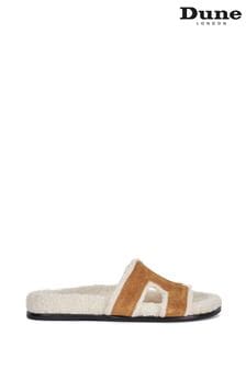 Dune London Brown Loupa Footbed Smart Slider Sandals (E21881) | SGD 232
