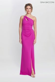 Gina Bacconi Pink Bryony One Shoulder Maxi Dress (E22309) | €386