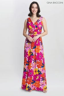 Gina Bacconi Pink Jaime Jersey Maxi Dress (E22328) | 594 ر.ق