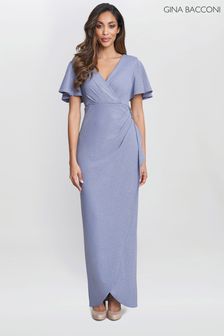 Gina Bacconi Purple Alissa Maxi Dress With Hip Embellishment