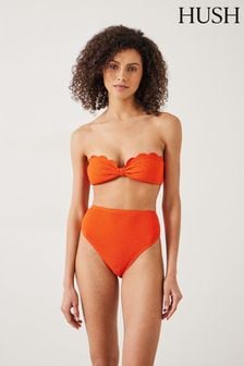Hush Amber Orange Stella Scallop Bandeau Bikini Bottom (E22537) | AED250 - AED255