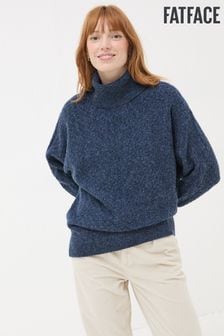 FatFace Navy Amara Roll Neck Knitted Jumper (E22598) | $100