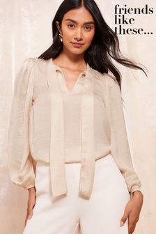 Cream Plain Long Sleeve Evening Tops Next Luxembourg