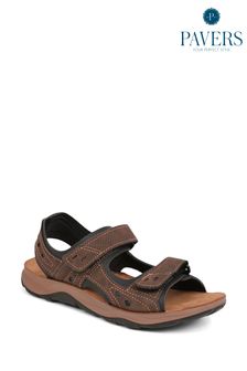 Pavers Touch-Fasten Brown Sandals (E23078) | €46