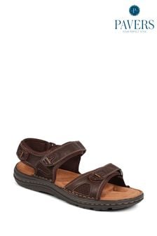 Pavers Brown Pavers Touch Fasten Open-Toe Black Sandals (E23090) | BGN 113