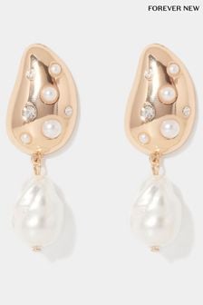 Forever New Gold Tone Signature Piper Pearl Earrings (E23261) | HK$257