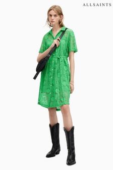 AllSaints Green Athea Crochet Dress (E23514) | 688 QAR
