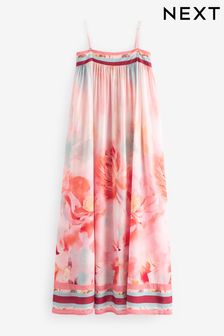 Pink Bandeau Maxi Summer Dress (E23701) | kr950