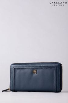 أزرق - محفظة أيقونة جلدية كبيرة بسحاب باللون الأسود من Lakeland Leather (E23847) | 222 د.إ