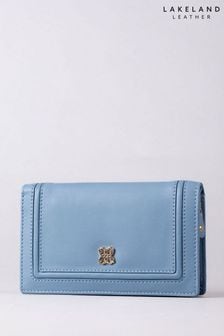 Lakeland Leather Blue Medium Icon Leather Flapover Purse (E23849) | €44