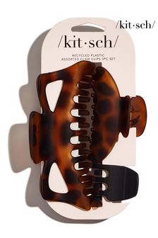 Kitsch Recycled Plastic Jumbo Classic Assorted Claw Clips in Black and Tort (E23888) | €11.50