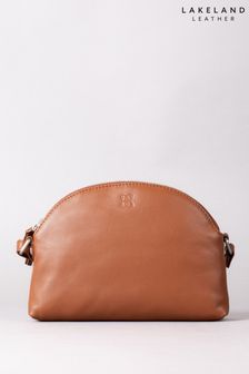 Lakeland Leather Coniston Duo Curved Cross-body Brown Bag (E23921) | 358 LEI