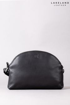 Lakeland Leather Coniston Duo Curved Cross-Body Black Bag
