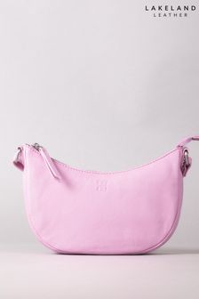 Lakeland Leather Pink Coniston Crescent Cross-Body Bag