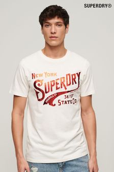 أبيض - Superdry Metallic Workwear Graphic T-shirt (E24164) | 16 ر.ع