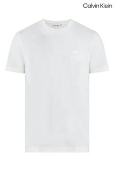 أبيض - Calvin Klein Smooth Cotton T-shirt (E24241) | 333 د.إ