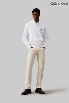 أبيض - Calvin Klein Cotton Comfort Hoodie (E24249) | 610 د.إ