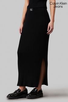 Calvin Klein Jeans Woven Label Sweater Black Skirt (E24340) | KRW192,100