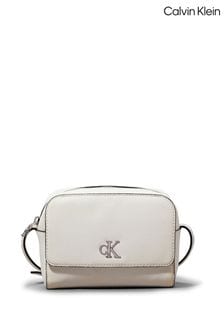 Calvin Klein White Minimal Monogram Camera Bag (E24422) | $124