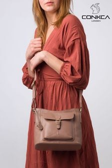 Телесный - Conkca 'carla' Leather Cross-body Bag (E24542) | €78