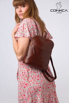 بني - Conkca 'amora' Leather Backpack (E24597) | 376 ر.س