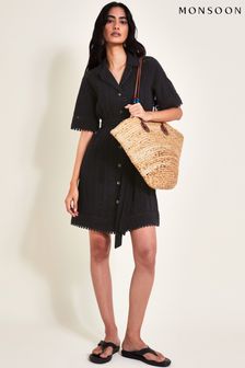 Monsoon Black Amelia Shirt Dress (E25003) | AED533