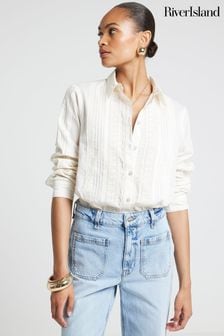Women s River Island Cream Casual Collared Clothing Next Luxembourg