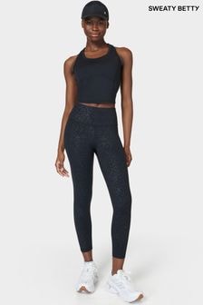 Sweaty Betty Black 7/8 Length All Day Active Emboss Leggings (E25345) | $111