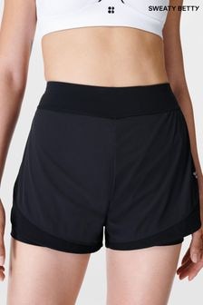 Sweaty Betty Black Tempo Run Shorts (E25346) | $111