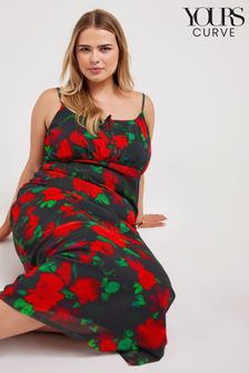 Yours Curve Floral Mesh Column Dress (E25678) | 26 ر.ع