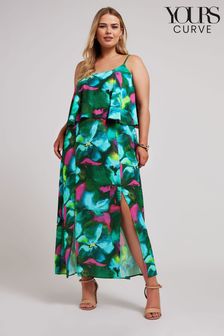 Yours Curve Green Floral Overlay Maxi Dress (E25761) | €60