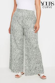 Yours Curve Grey Charcoal Textured Wide Leg Trousers (E25786) | €38