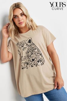 Yours Curve Leopard Print Sequin T-shirt (E25797) | kr400