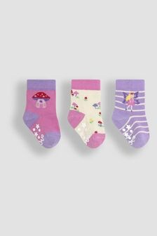 JoJo Maman Bébé Pink Cotton Socks 3 Pack (E26016) | $16