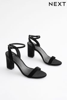 Бархатные черного цвета - Forever Comfort® Block Heel Sandals (E26252) | €36