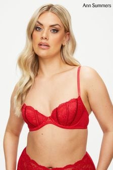 Ann Summers Red Sexy Lace Planet Non Pad Plunge Bra (E26319) | €21