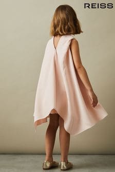 Reiss Pink Shauna Senior High-Neck Drape Back Dress (E26337) | €125