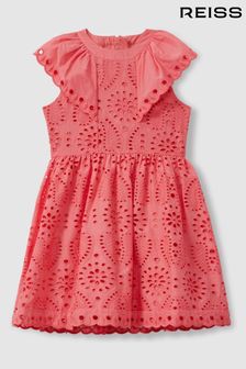 Reiss Pink Lilly Teen Cotton Broderie Dress (E26400) | CA$243
