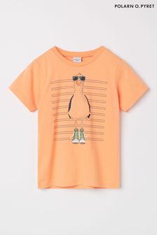 オレンジ - Polarn O Pyret  Organic Cotton Floral Print T-shirt (E26580) | ￥2,470