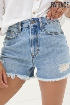 FatFace Blue Holywell Denim Cut Off Shorts (E26604) | $64