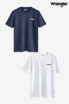 Wrangler Sign Off Chest Logo White T-Shirt 2 Pack (E27094) | $51