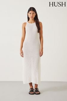 Hush White Clara Knitted Beach Dress (E27406) | 421 QAR
