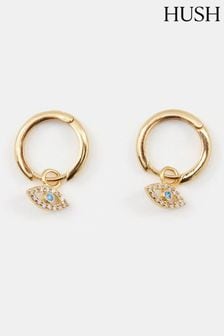 Hush Gold Tone Evil Eye Hoop Earrings (E27440) | HK$350