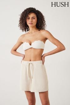 Hush White Stella Scallop Bandeau Bikini Top (E27448) | kr900